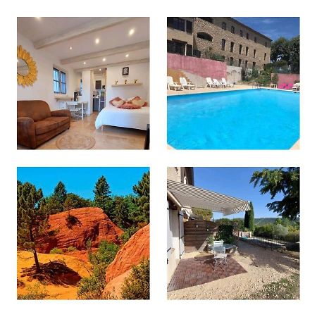Logement D'Exception Pres Du Colorado Provencal Dans Une Residence Au Calme Avec Piscine Offrant Une Vue Imprenable Sur Le Luberon Depuis Sa Terrasse Viens 外观 照片